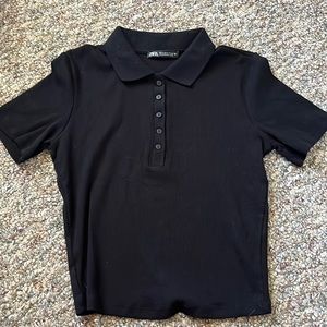 Zara black polo, size M